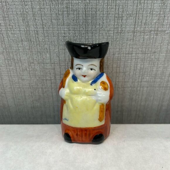 Vtg 1940-50's Occupied Japan Mini Toby Jug Porcelain Vase Small Figurine Toothpi - Picture 1 of 7
